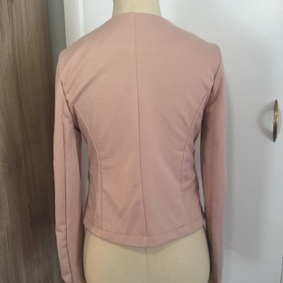 Nude Blush Open Front Blazer Small - Picture 4 of 6
